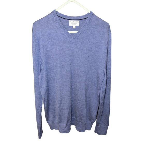 Calvin Klein Other - Calvin Klein Men's Medium V-neck Sweater Blue Merino